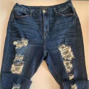 RUE21 High-rise Ankle Skinny Ripped Denim Jeggings